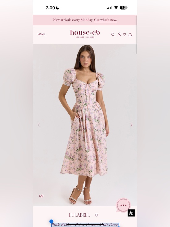 House of CB Dresses & Skirts - House of CB Lulabell Pink Ribbon Print Cotton Midi Dress